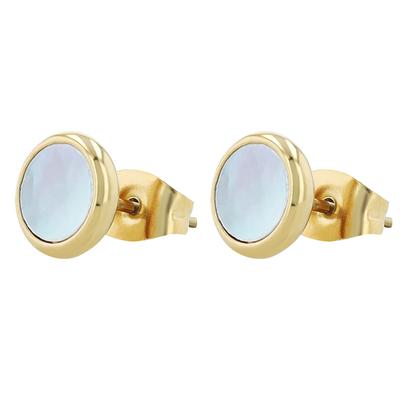Paar Ohrstecker ADELIA´S "Ohrringe – Ohrstecker aus Edelstahl mit Perlmutt", Damen, Gr. Damen, Edelstahl, gold, Ohrringe, Perfekt als Geschenk zum Jubiläum