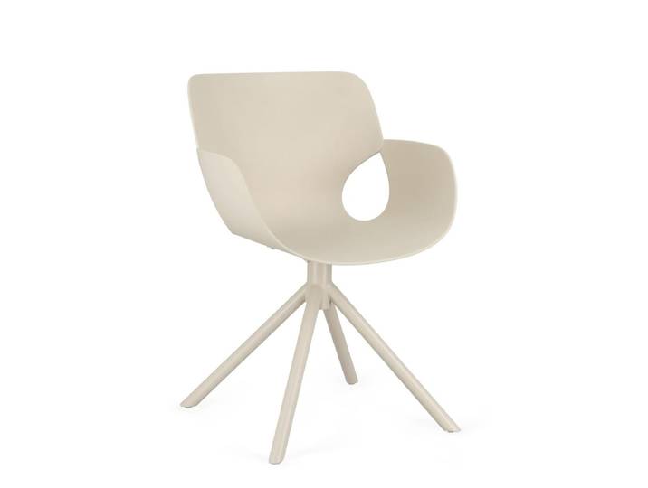 Set 2 chaises acier beige
