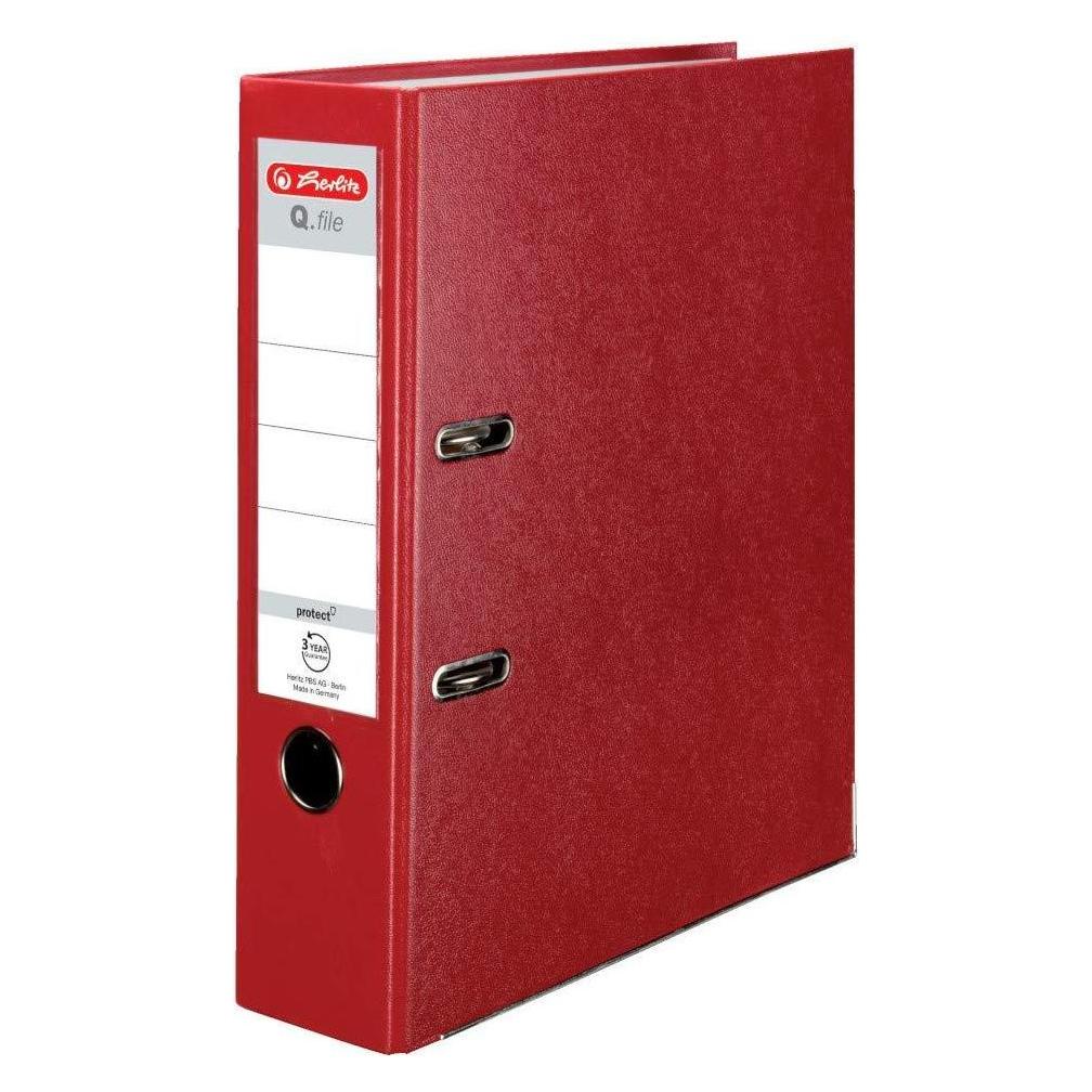 Herlitz Q.file Ordner protect A4 8 cm rot (A4, 80 mm, 1 Stk.) (0011167426)