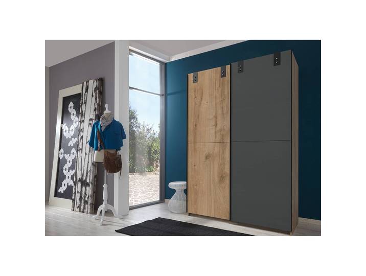 Schwebetürenschrank Cardiff 135cm Braun ohne Spiegeltür/-en