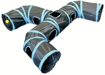 Inspired Finds Rolling Dragon 3 Way Cat Tunnel Adventure Toy With Interactive Play Paths blue