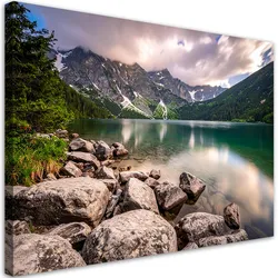 LEINWANDBILD Landschaft See Berge Natur 120x80cm