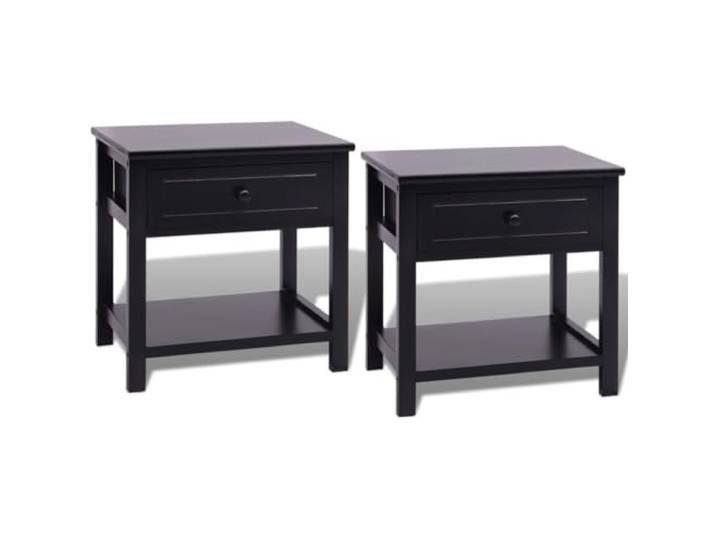 Helloshop26 Nachttische, Nachttisch, Kommode, Schrank, Möbel, Schlafzimmer, MDF, Schwarz, 1402045, 2 Stück