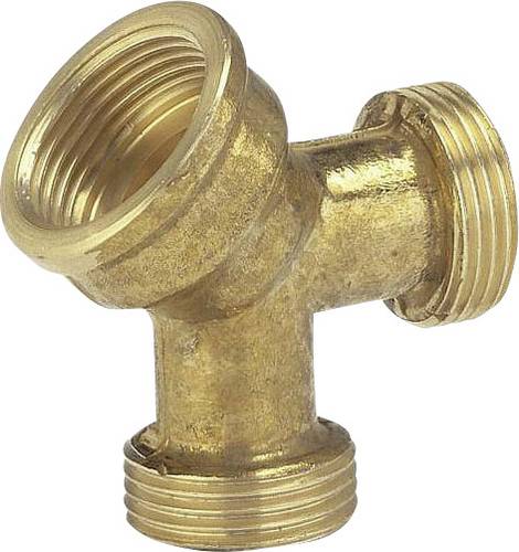 Gardena 07155-20 Messing 2-Wege-Verteiler 24,2mm (3/4") IG, 26,44mm (3/4") AG, 26,44mm (3/4") AG