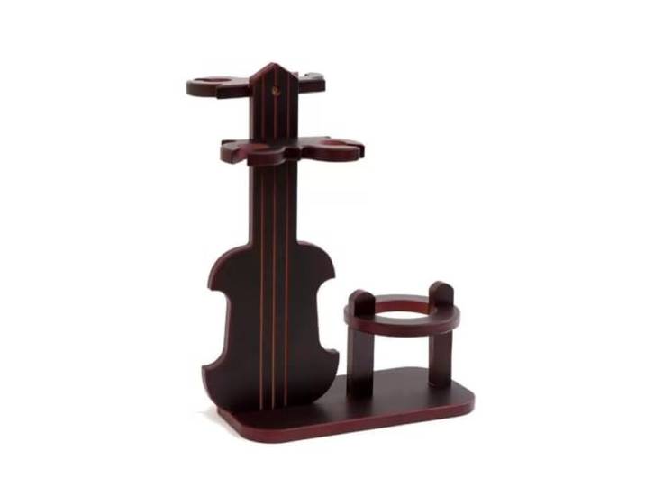 CGVJrtFHK Cello-Musik-Weinregal aus massivem Holz mit 4 Stielglashaltern 2-in-1-Instrumentenskulptur, freistehender Weinflaschen-Kelch-Ausstellungsständer, Vintage-Couchtisch-Dekoration
