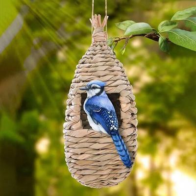 Uplift Essentials Hand Weaved Decorative Bird House & Nest Shelter Hand Weaved Decorative Bird House & Nest Shelter