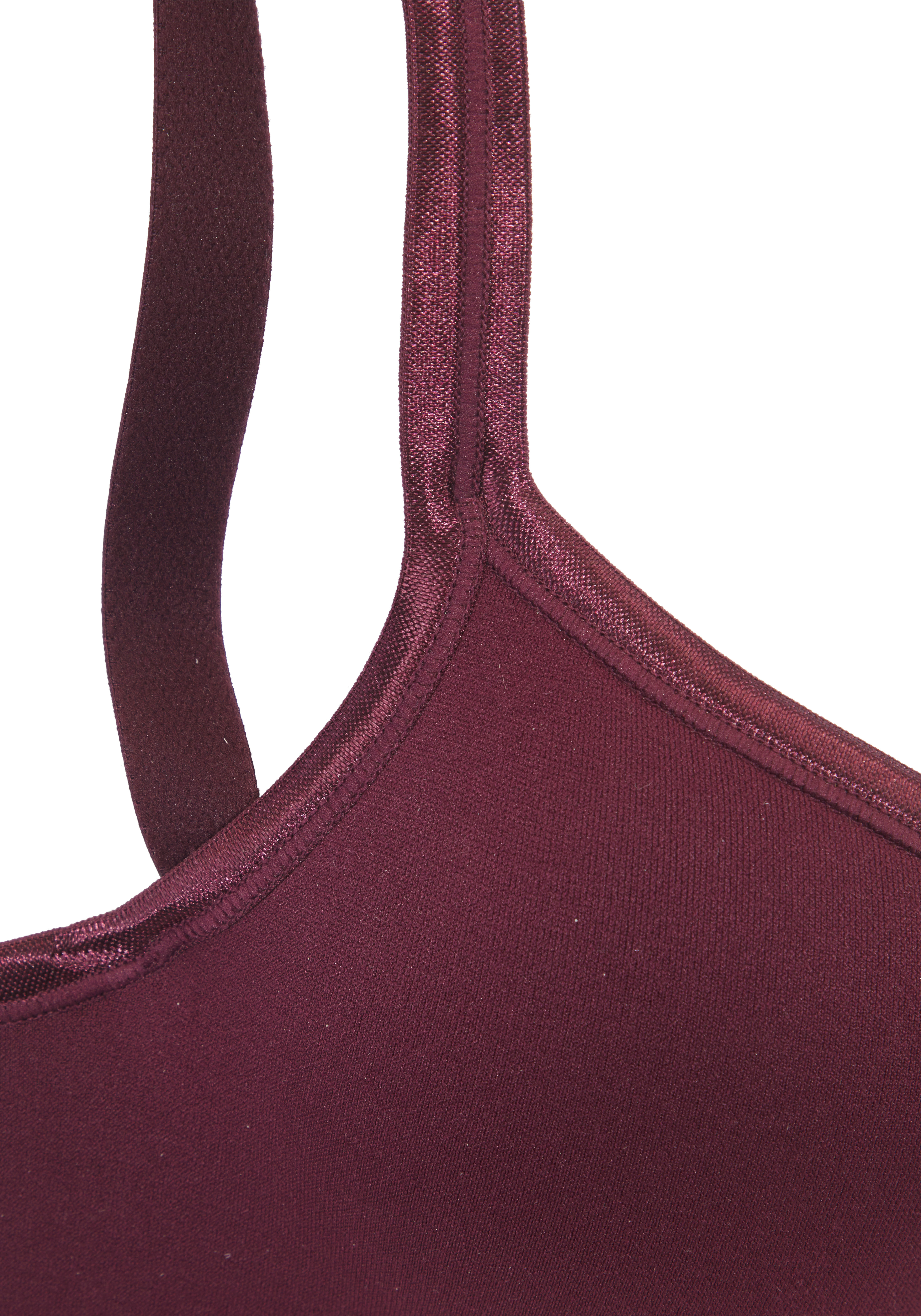 Sport-Push-up-BH LASCANA ACTIVE, Damen, Gr. 90, Cup D, rot (dunkelbeere), Microtouch, Obermaterial: 85% Polyamid, 15% Elasthan, BHs Sport-Push-up-BH, mit Bügel und eingearbeiteten Push-up-Kissen