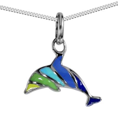 Kette mit Anhänger OSTSEE-SCHMUCK "Ostsee-Schmuck Kette mit Anhänger Delfin" Gr. 40, silber, Halsketten, Damen, 40cm, Silber 925 (Sterlingsilber), L: 40