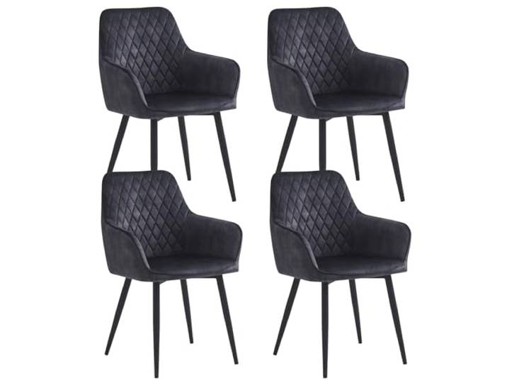Colenis Esszimmerstühle, 4er Set für Küche, Wohnzimmer, Schlafzimmer, Küchenstühle mit Armlehnen Metallbeinen, gepolsterte Sitzfläche aus Samt, Anthrazit, Adore Velourstoff - Beverly