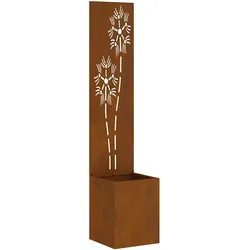 vidaXL Blumentopf mit dekorativem Paneel Rostig 32 x 140 cm
