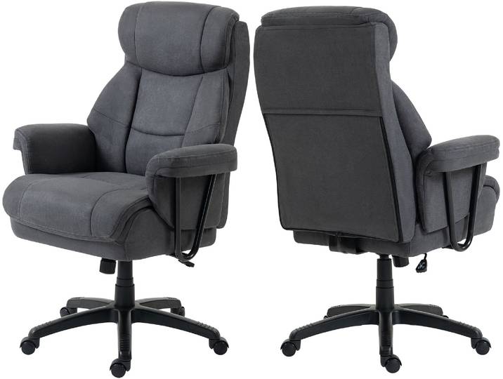 Chefsessel DUO COLLECTION Mauro XXL , grau (anthrazit, schwarz, anthrazit), H:122cm T:73cm, 100% Polyester, Stühle, Chefsessel, Belastbarkeit bis zu 150 kg
