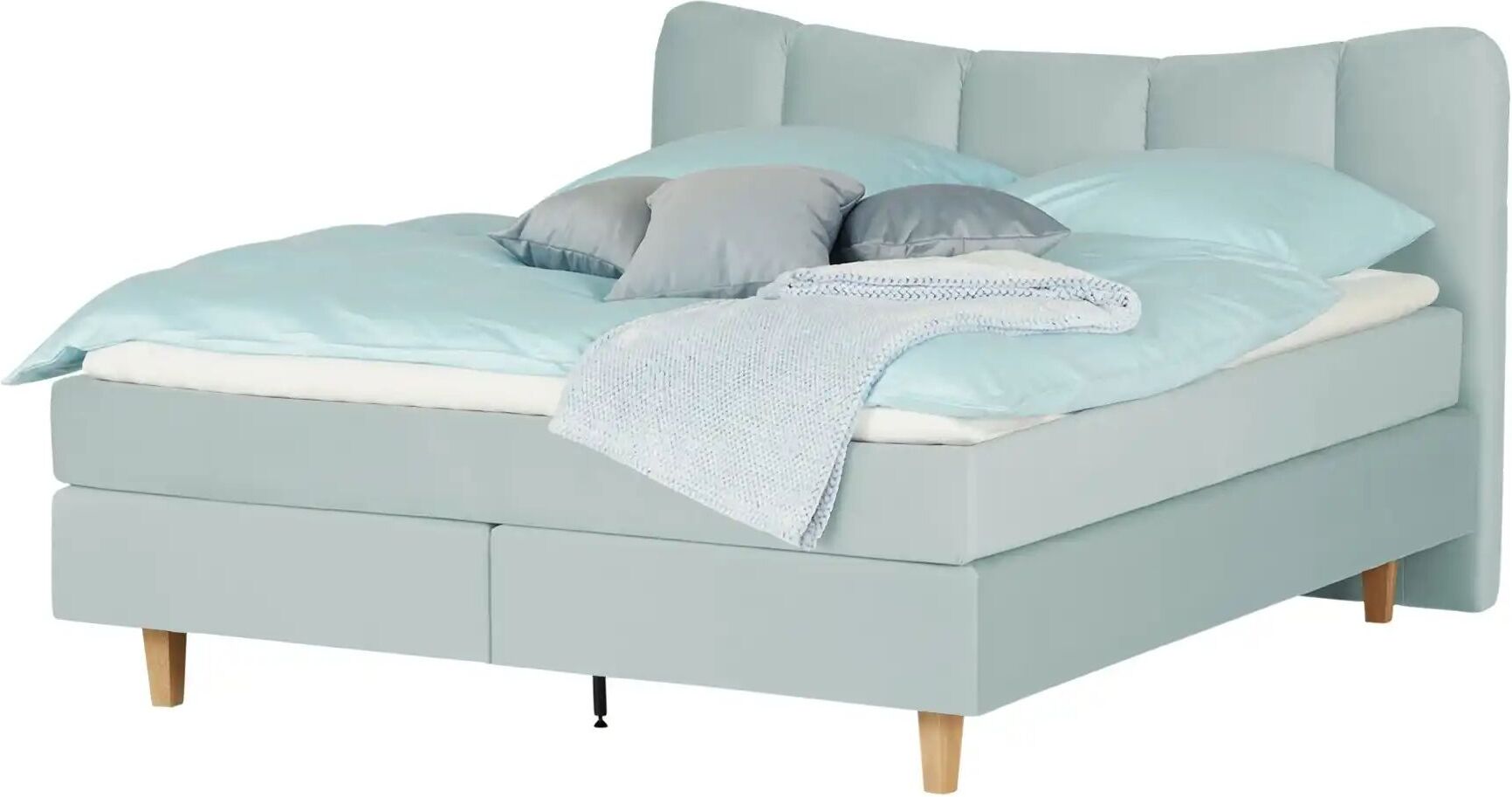 Höffner Boxspringbett  Dalur ¦ blau ¦ Maße (cm): B: 140 H: 110
