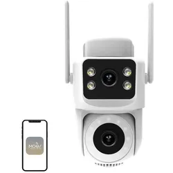 Moes WCM-Q29 8-MP-WLAN-IP-Kamera mit zwei Objektiven (2560 x 1440 Pixels), Netzwerkkamera, Schwarz