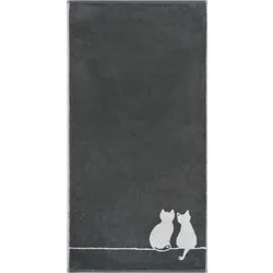CaWö Handtuch Cute Cats 50 x 100 cm Baumwolle Basalt
