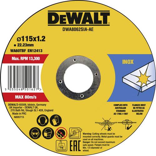 DEWALT DWA8062SIA-AE Trennscheibe 115mm Metall, Edelstahl, Eisen