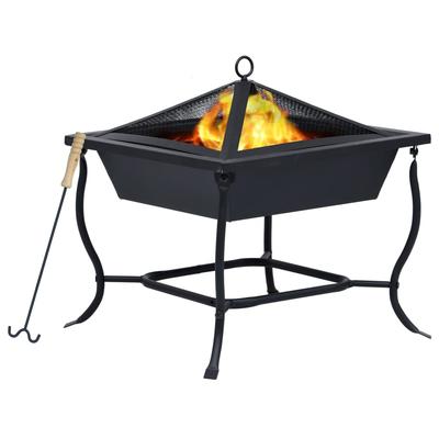 Helloshop26 - Kamin 45 x 45 x 45 cm schwarzer Stahl 02_0005906