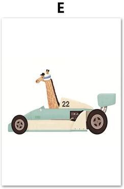 Uplift Picks Safari Animal Wall Art Kids Nursery Canvas Print Cartoon Animal Poster Decor e 20x25 Cm no Framed