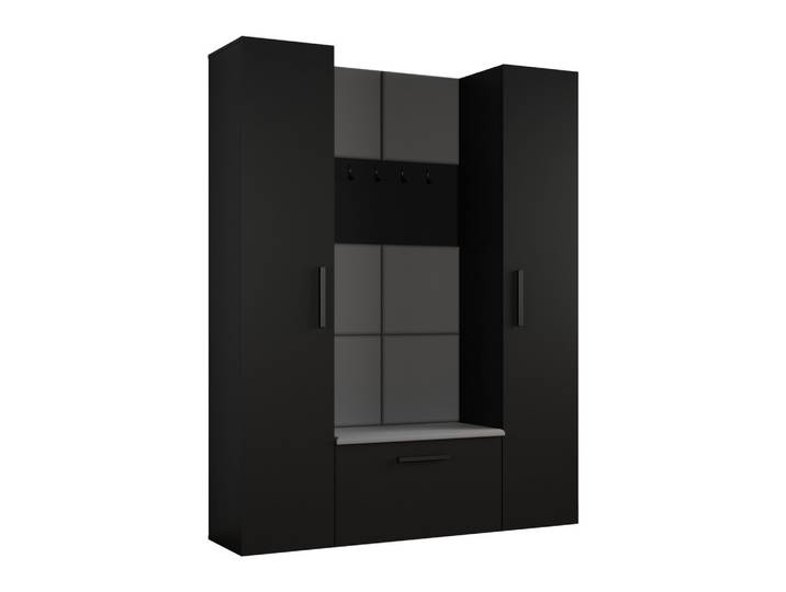 GARDEROBENSCHRANK MODULO 160,6/204/40 cm Modern Garderobe-Set Schwarz