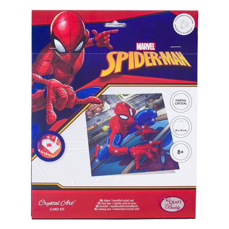 Craft Buddy Spiderman, Karte 18x18cm Crystal Art (CCK-MCU905)
