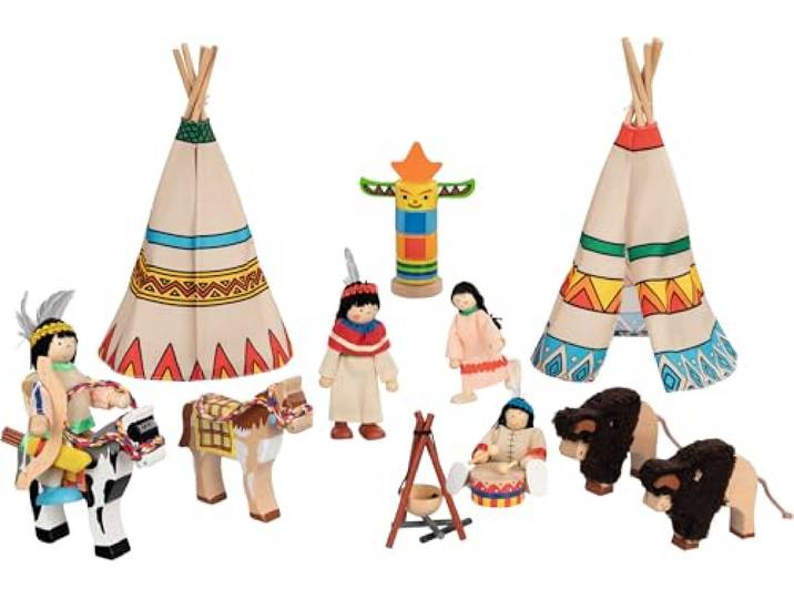 TOYS pure indianenlagers, 4 buigpoppen