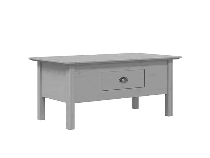 Makastle Wohnzimmertisch Couchtisch Grau 100x55x46 cm Massivholz Kiefer