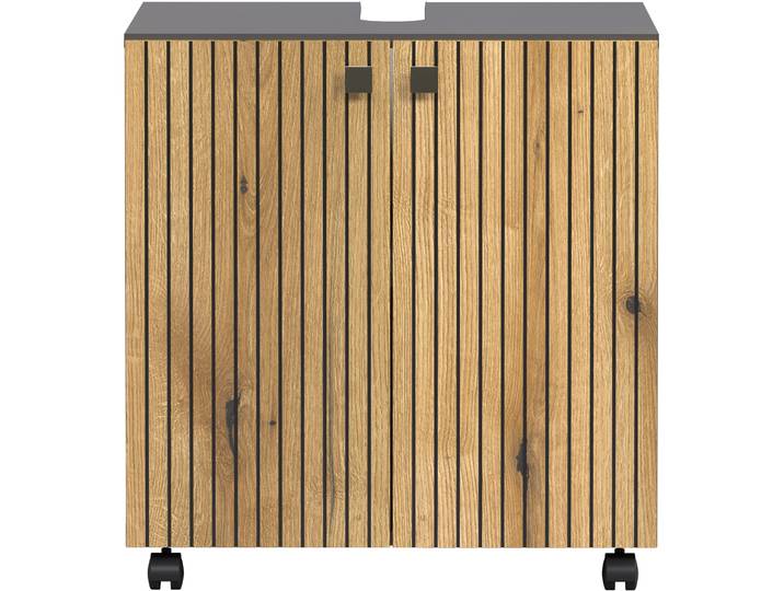 Waschbeckenunterschrank Garfield anthrazit Holzwerkstoff B 60 T 42 H 64 cm - Waschbeckenunterschrank