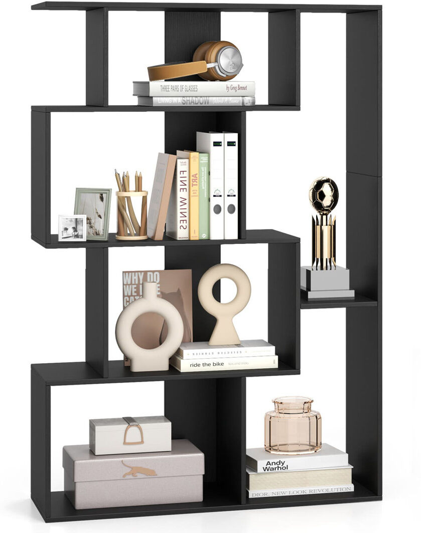 17 Stories Open-Back Geometric Bookshelf Home 6-Cube Large Bookcase Black 119cm H X 80cm W X 30cm D