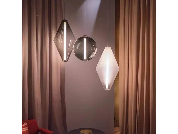 Nordique minimaliste Restaurant pendentif LED lumière moderne design verre Restaurant petite suspension avec source de lumière
