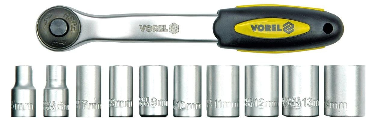 TRIZERATOP Set van 11 dopsleutels van 1/2 inch met ratel