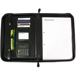 Soennecken, Mappe, Schreibmappe DORTMUND Masse: 34 x 27 x 2,5 cm (B x H x T) Werkstoff: Rindsleder Farbe: schwarz (A4, 1x)