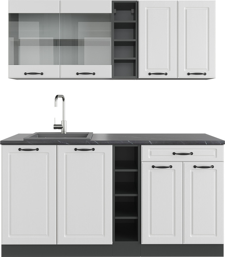 Vicco R-Line Landhuis eenpersoonskeuken wit/antraciet 160 cm zonder werkblad, Model 37624
