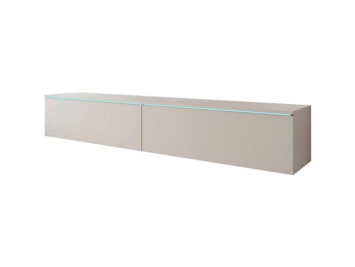 P & B Lowboard D180, Beige, Kaschmir, Kunststoff, kaltweiß, 30x180 cm, Fsc, stehend, hängend, Beleuchtung, Wohnzimmer, Wohnwände, Lowboards, Lowboards stehend