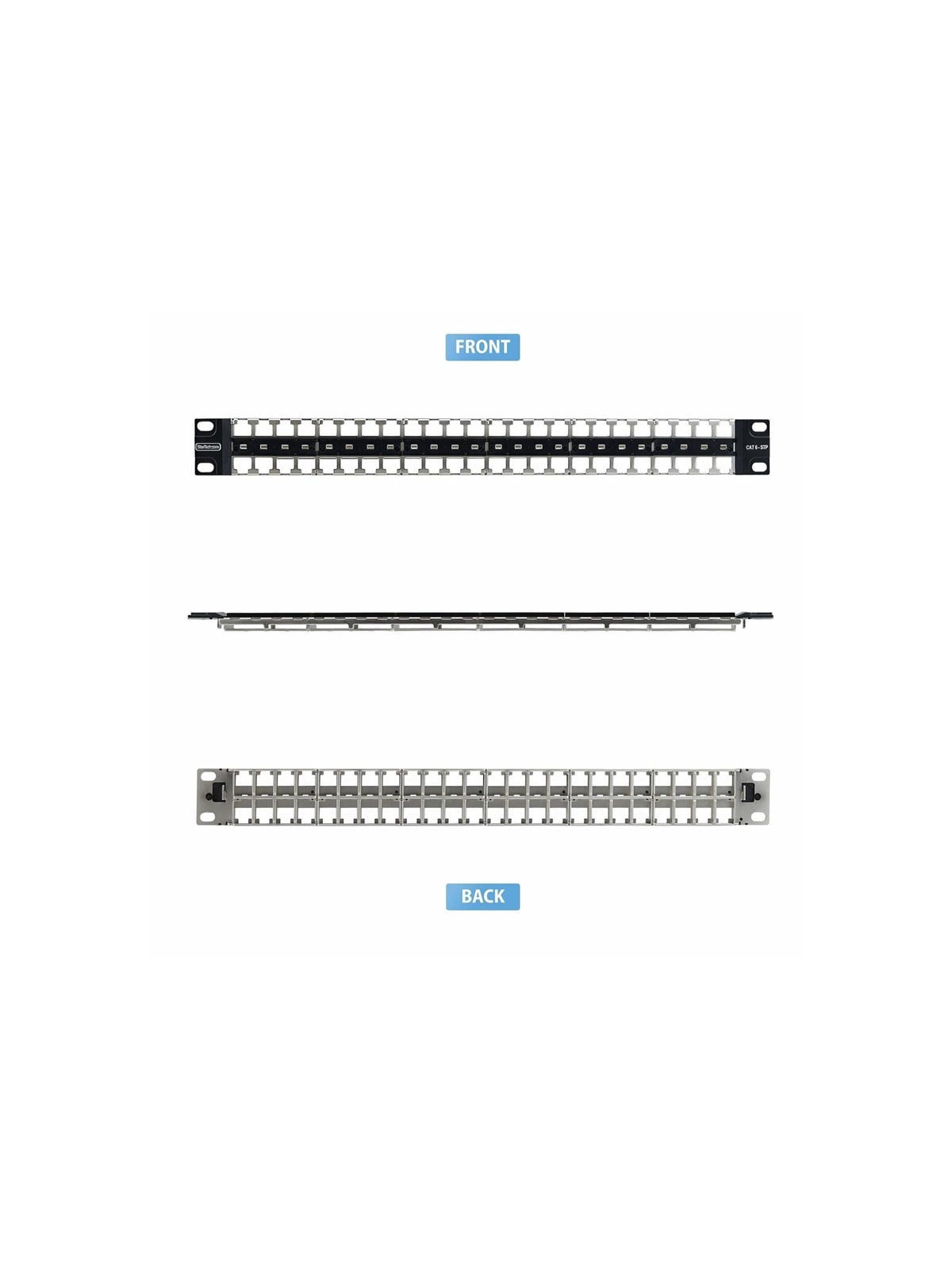 StarTech.com Startech blank keystone patch panel - 1U - 19" - for RJ45 - TAA Compliant