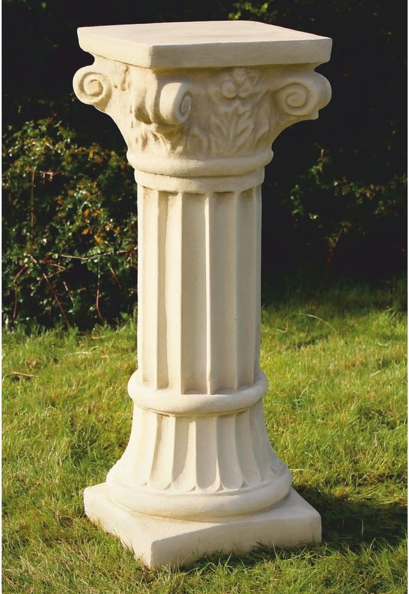 Casa Padrino Barock Säule Beige H. 76 cm - Barockstil Garten Deko