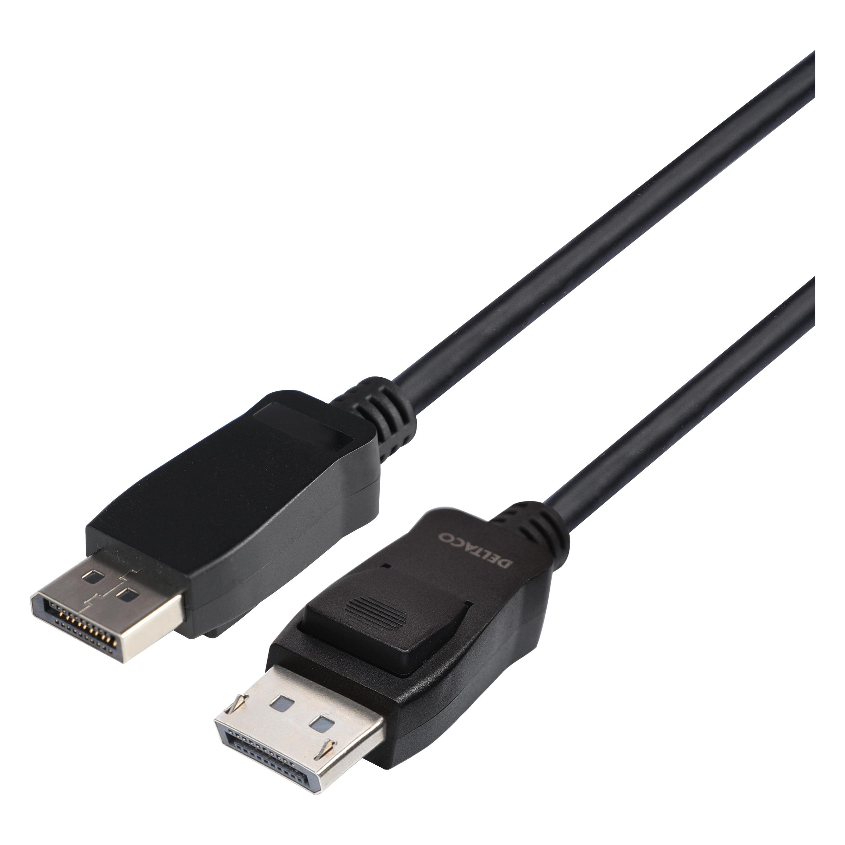 Deltaco DP8K-1020 DisplayPort cable Black (2 m) (DP8K-1020)