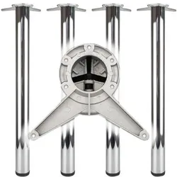 Bmb Tischbein-Set CR pol.60mm H.710mm i6-KT.Befestigung