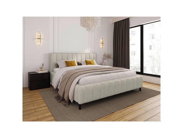 Chameo Polsterbett, Beige, Metall, Hainbuche, Schichtholz, 180x200 cm, Bettkasten, Lattenrost, gepolstertes Kopfteil, in verschiedenen Größen erhältlich, Schlafzimmer, Betten, Polsterbetten
