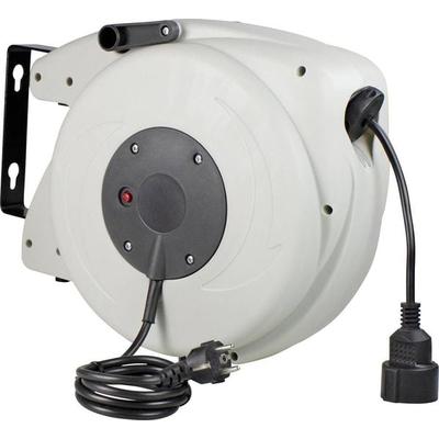AS Schwabe 12645 Wandkabeltrommel 20m Schwarz Schutzkontakt-Winkelstecker, Frankreich-Stecker