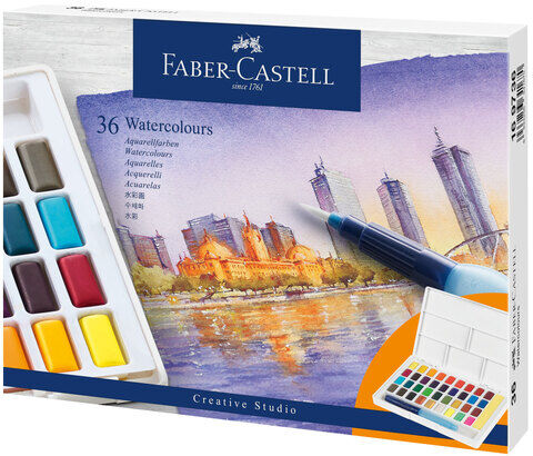 Faber-Castell Aquarellfarben in Näpfchen, 36 Farben