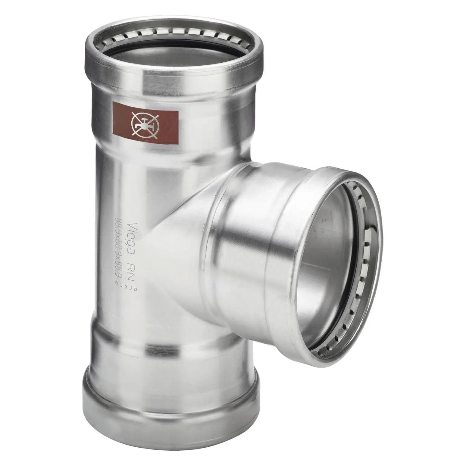 Viega Temponox XL-T-Stück, d1 108,0, d2 76,1, d3 108,0 Stahl nichtrostend Modell 1718XL (T-Verbindung) (810832)