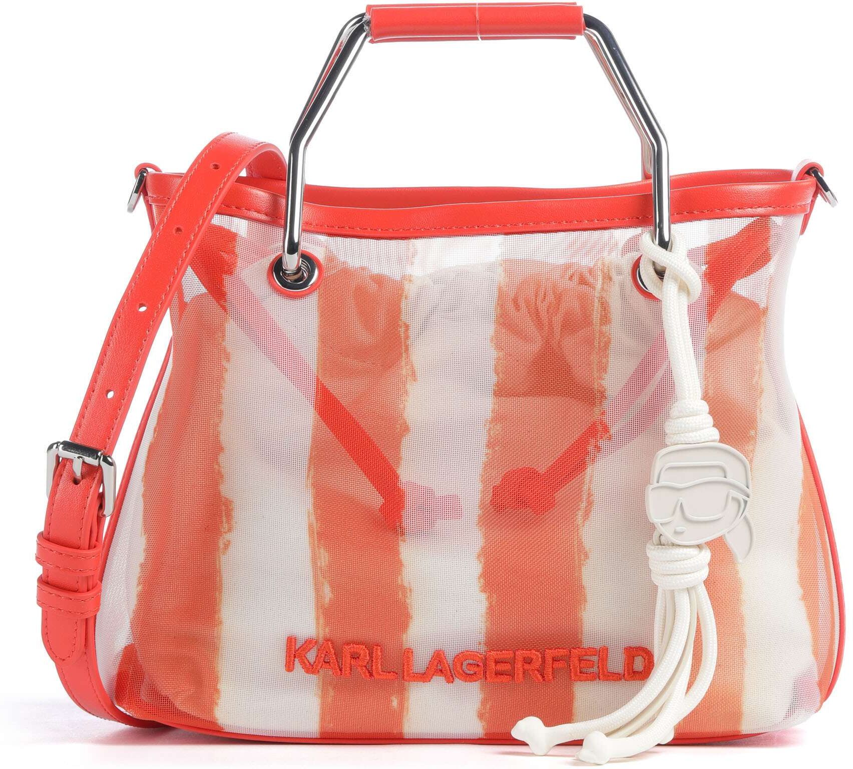 Karl Lagerfeld Ikon Small Handtasche, orange,weiß
