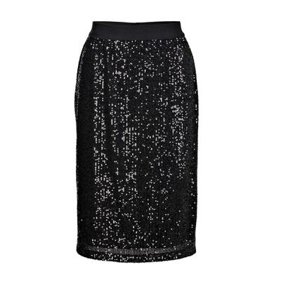 Schlupfrock GOLDNER "Festlicher Rock mit Rundumschlupfbund", Damen, Gr. 40, schwarz, Obermaterial: 100% Polyester PES., gerade, Röcke, Mit schimmernden Pailletten