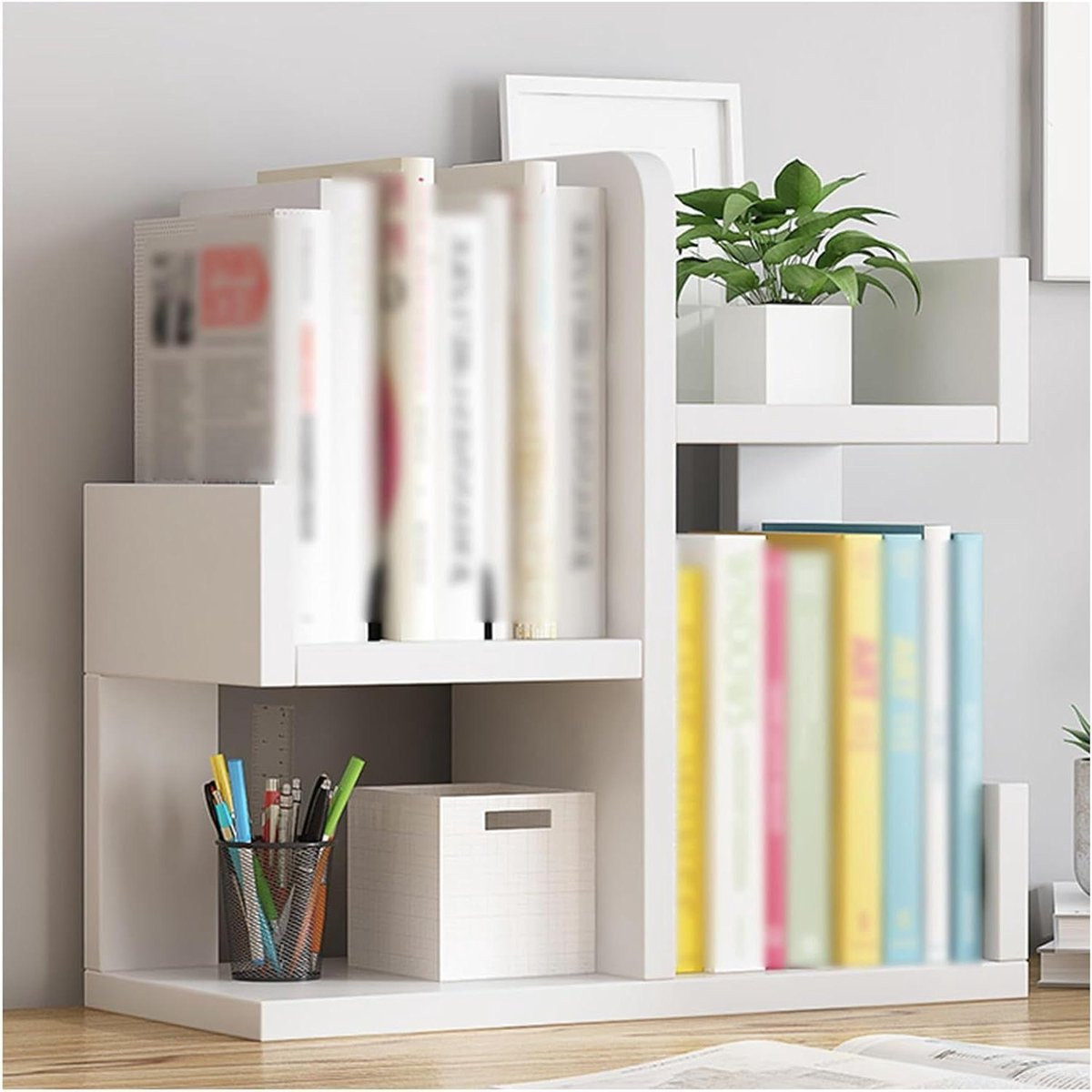Wit Boekenkast Boomvorm - Staand Ladder Rek voor Volwassenen - Diepte: 16 cm
