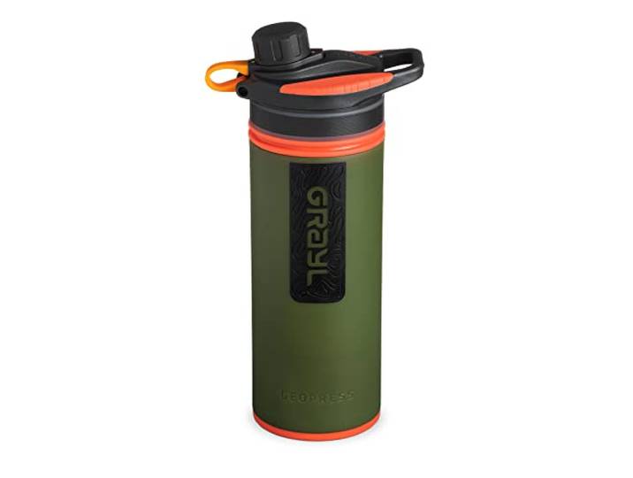 GRAYL GeoPress 710ml Outdoor Wasserfilter Trinkwasser I Eliminiert 99,99% aller Bakterien und Viren I Perfekt für Camping, Survival und Reisen (Oasis Green)