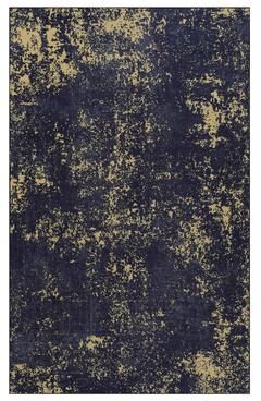 Klair Living MAVAL Black Washable Non-Shedding Area Rug