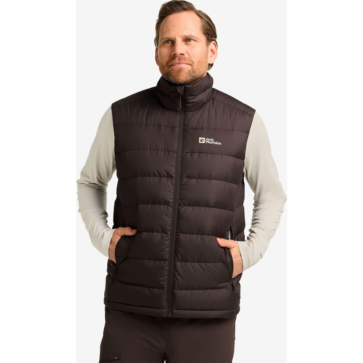 Jack Wolfskin Ather Down Vest M RDS peat (D0108) S 1207691_D0108_A06