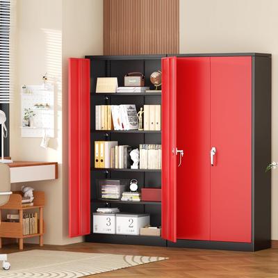 "72"" H Metal Locking Storage Cabinet with Adjustable Shelves, Home Office Furniture Work Cabinet for Garage & Home Organization"