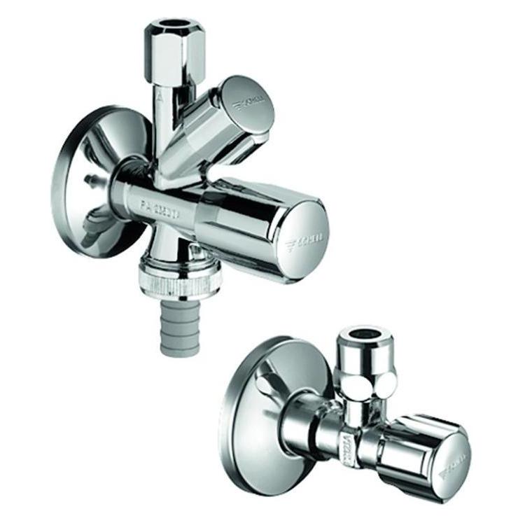 Schell Comfort Armaturen Set Kombi-Eckventil und Eckventil 1/2 Zoll mit Rohrbelüfter - Chrom (10 868 06 99) (108680699)