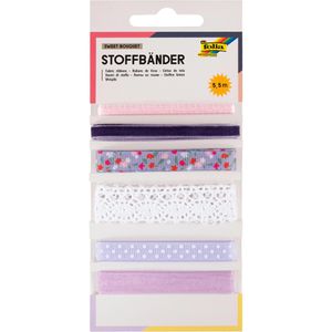 Folia Geschenkband Mix Sweet Bouquet, Set, Stoff- und Satinband, matt, 6 Stück