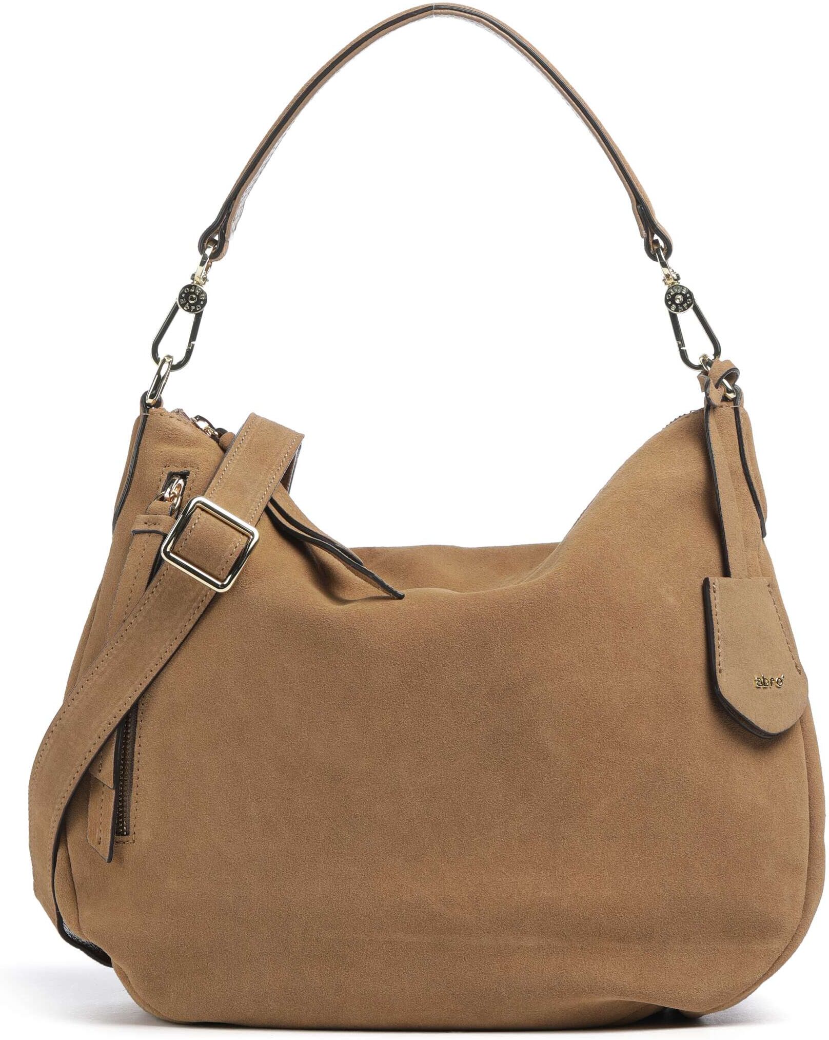 Abro Suede Juna Small Beuteltasche aus Leder, braun